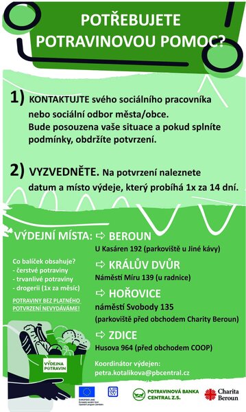 jednotranný leták výdej potr pomoci